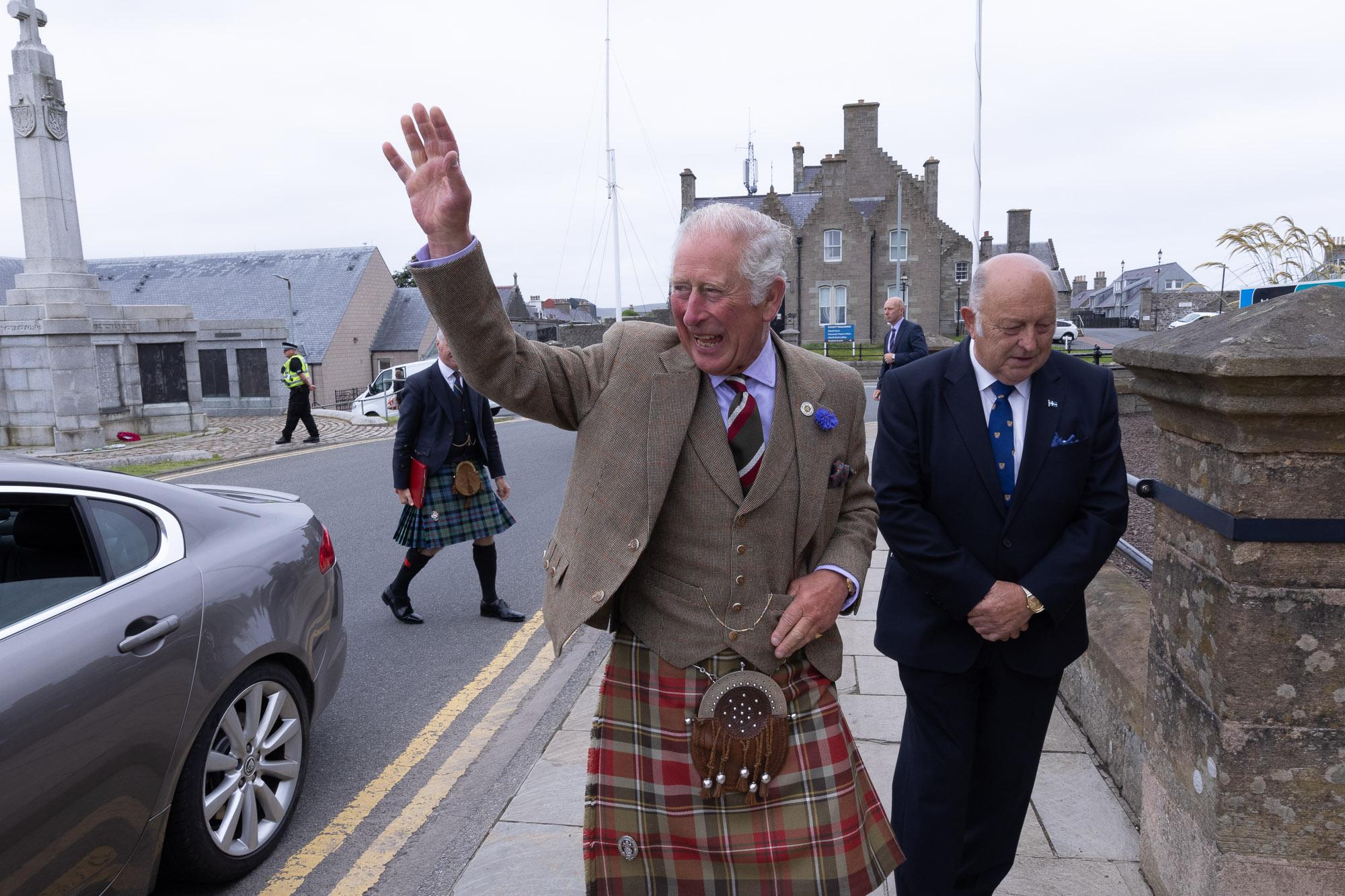 HRH The Duke of Rothesay arrives at Lerwick Town Hall 30072021