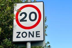 20 mph zone sign