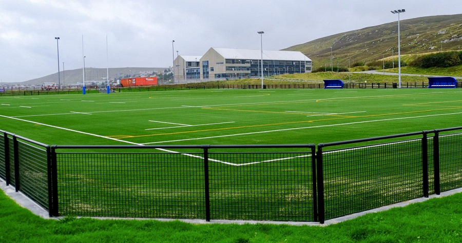 A view of the new 3G synthetic pitch lerwick.