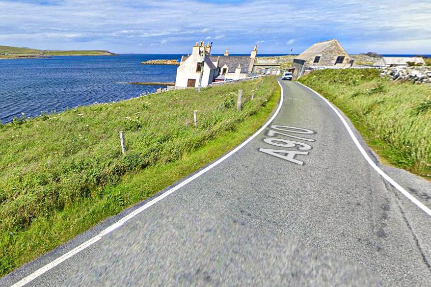 The A970 at Grutness.  Credit: Google Maps