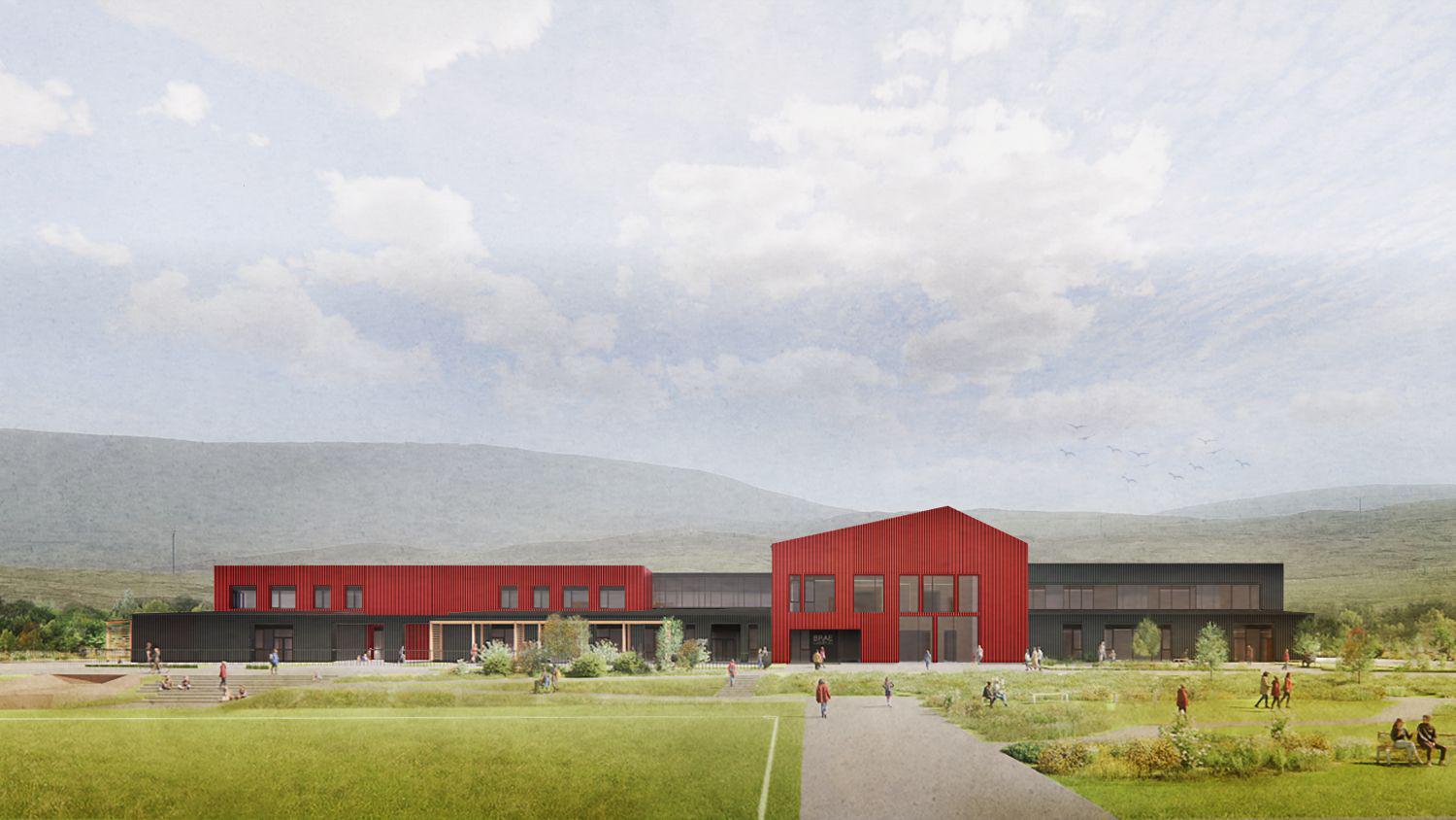 An image of the latest external building design of the proposed Brae Campus.  Credit: Ryder Architecture. 