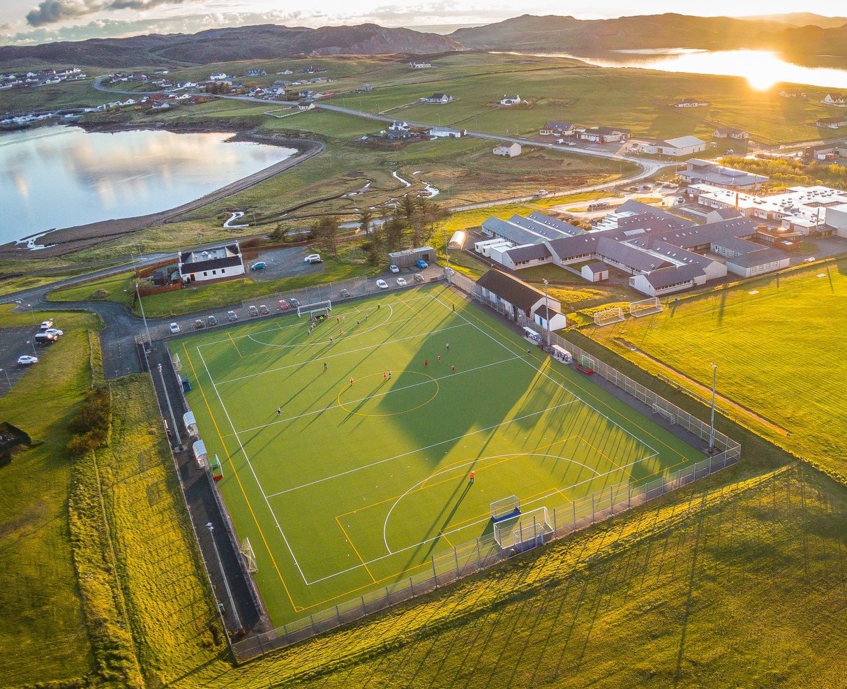 Brae Hockey pitch seen from the air
