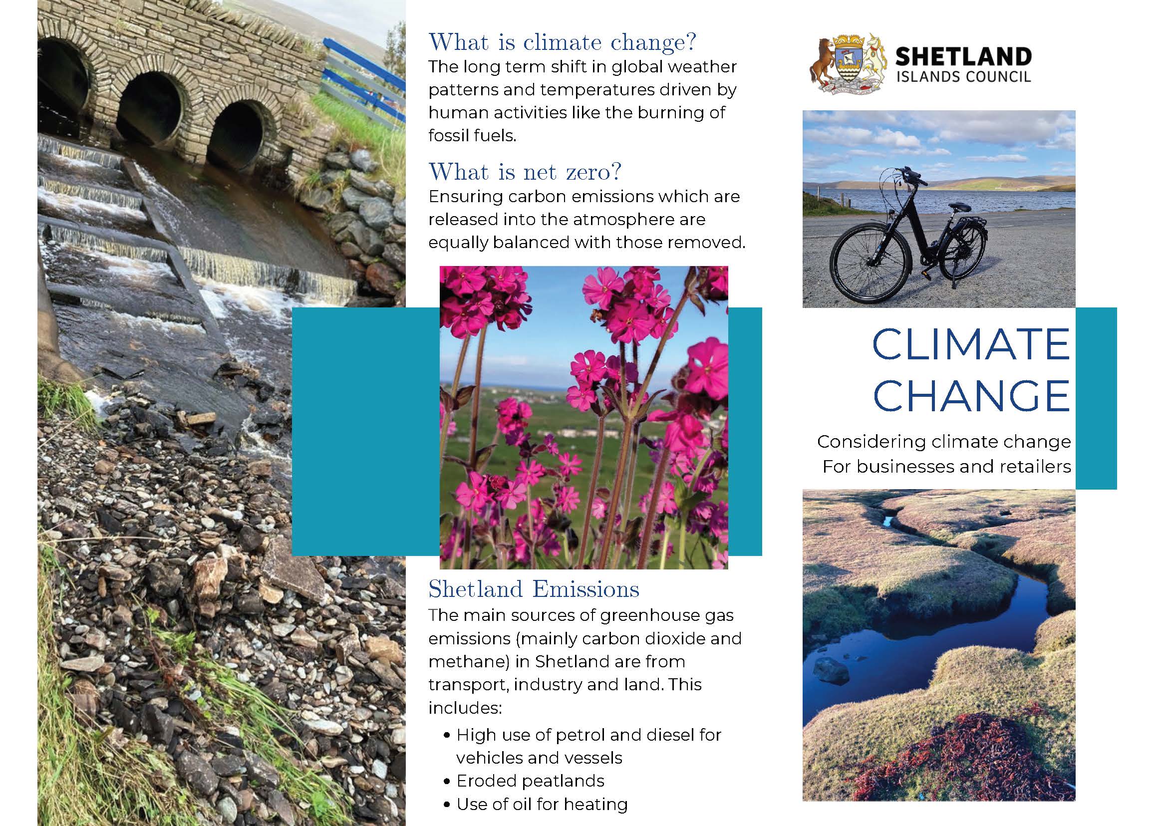 Climate change considerations leaflet for businesses and retailers