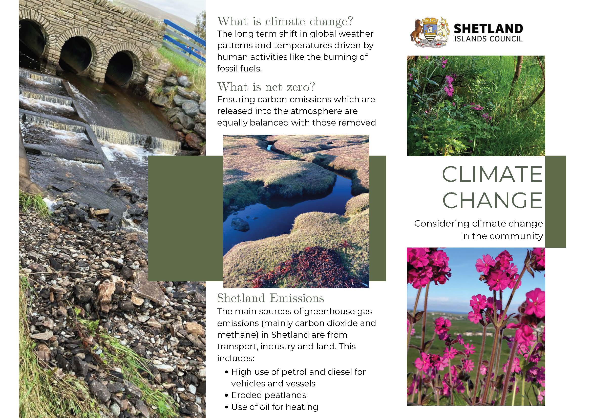 image of leaflet for considering climate change in the community