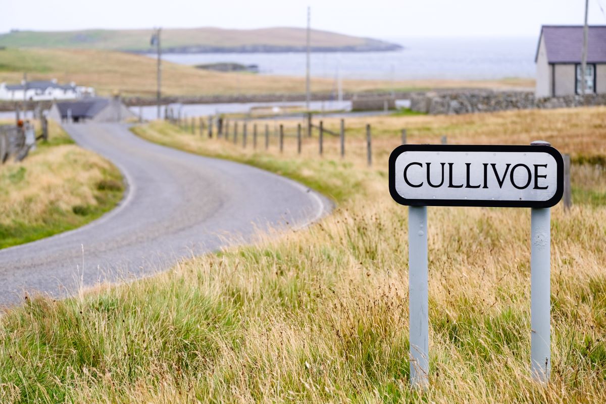 Road sign at Cullivoe.