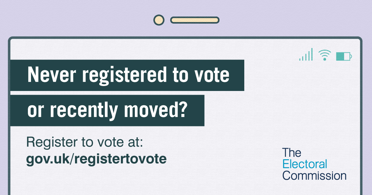 Electoral registration reminder - register to vote