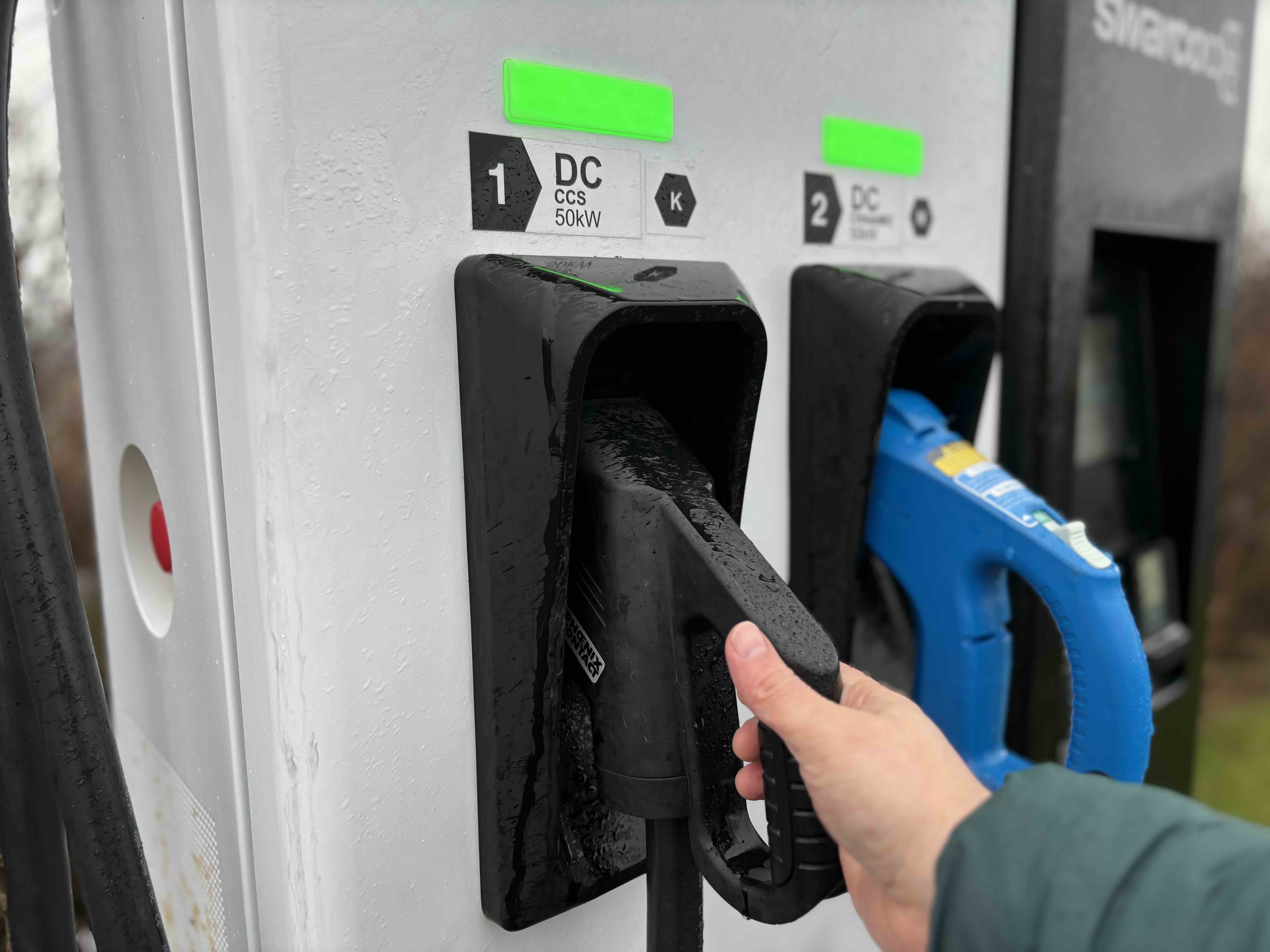 An electric vehicle charging point