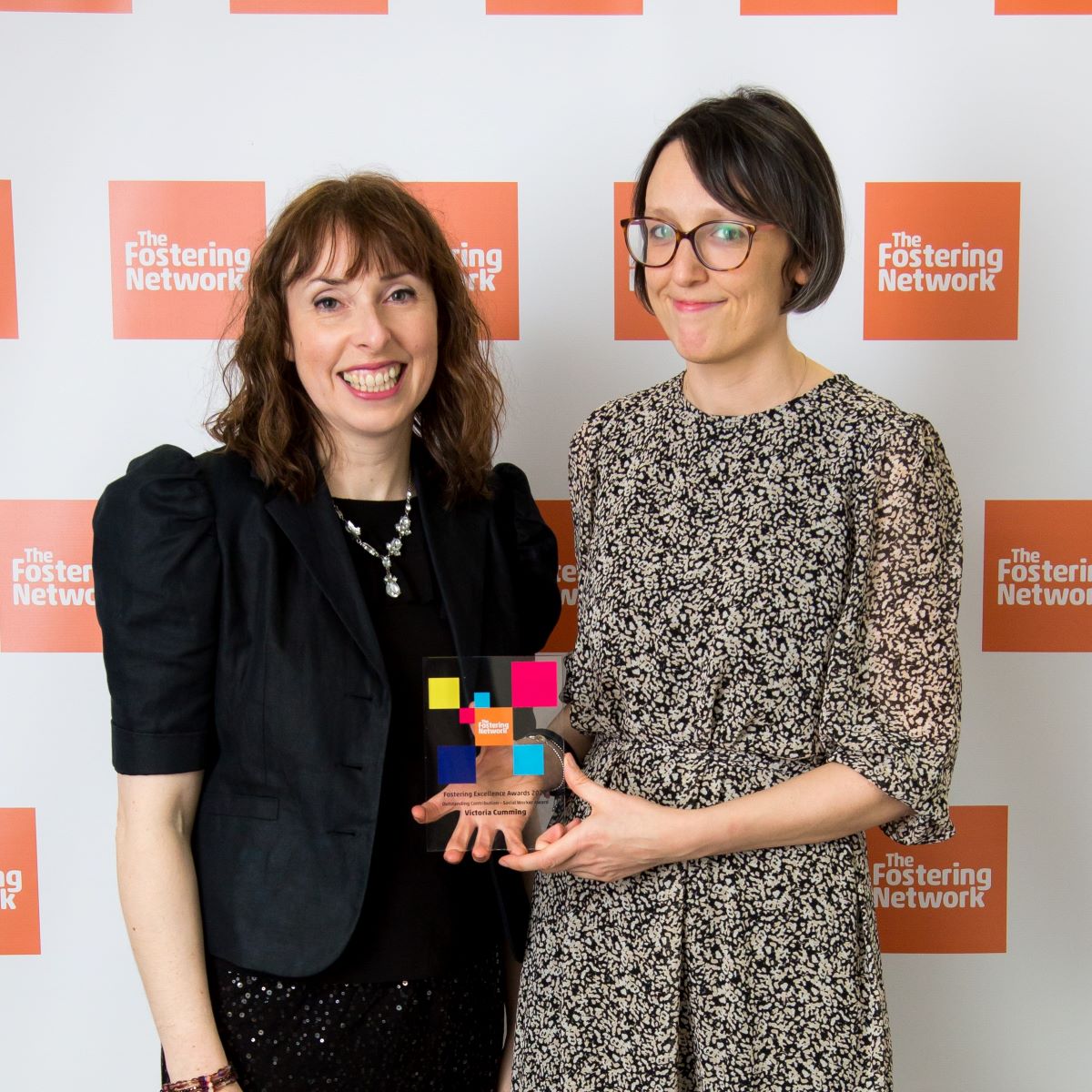 Fostering excellence awards 2022 - Victoria Cumming (right) with her award with Angela Leask