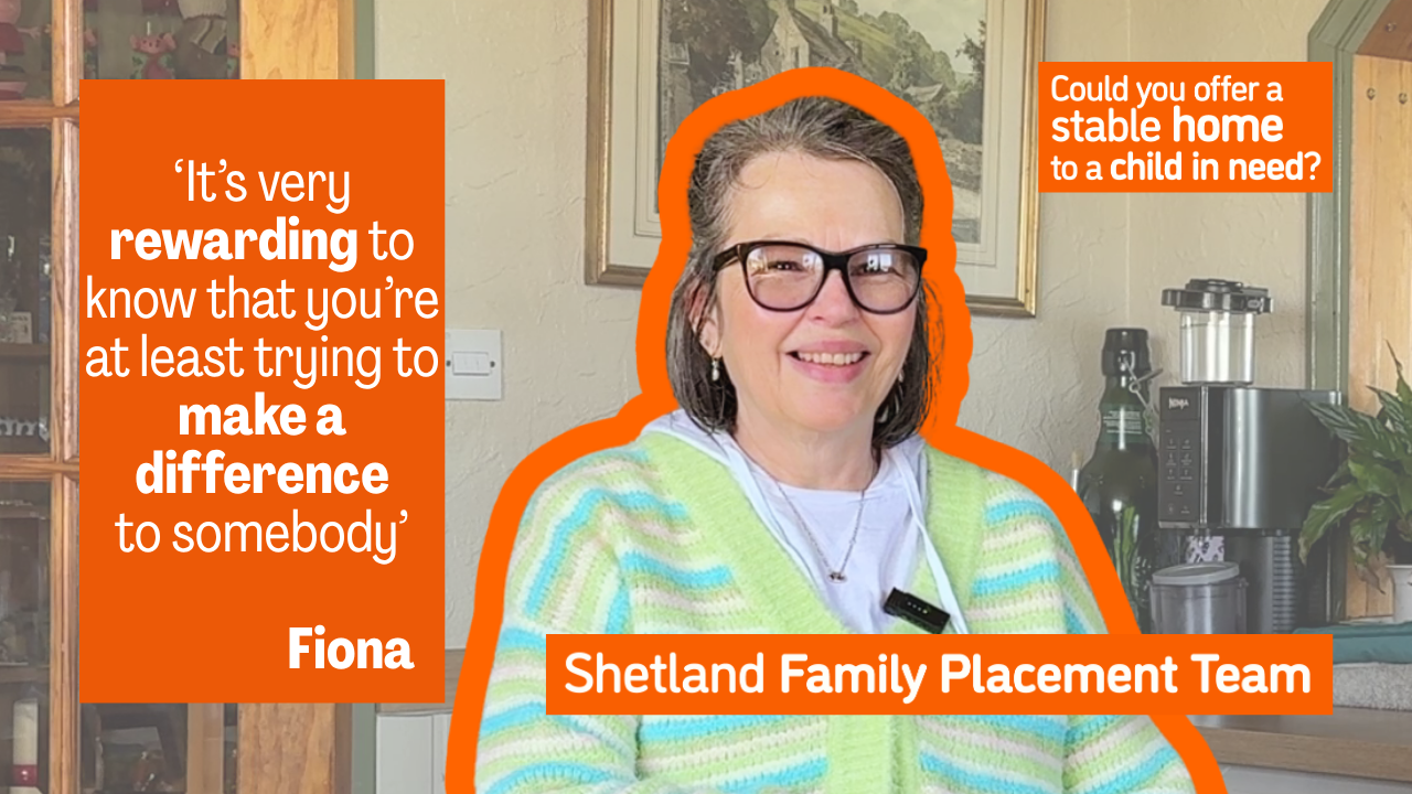 Fiona smiles at the camera, the words 'it's very rewarding to know that you're at least trying to make a difference to somebody' are beside her