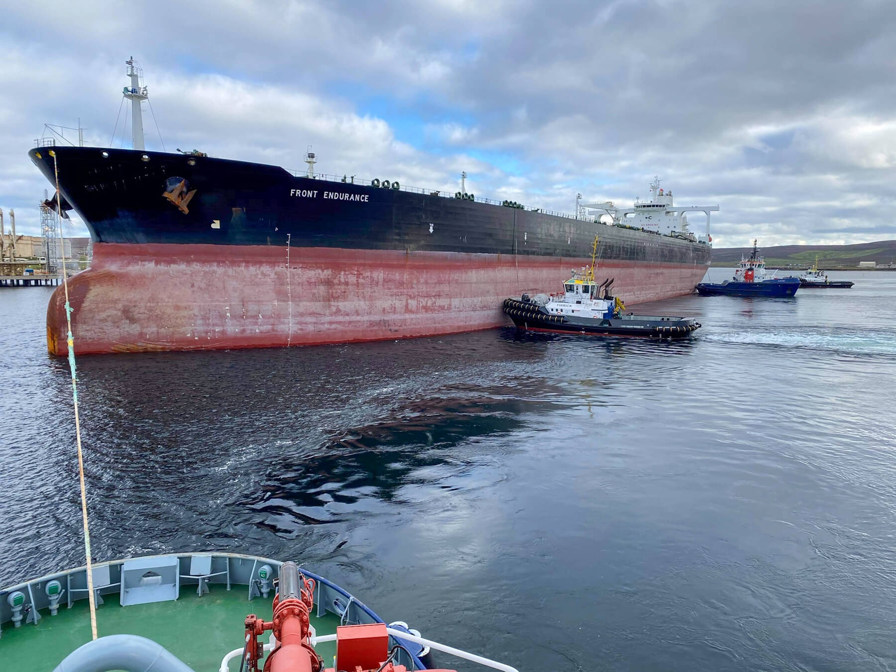 A supertanker currently berthed at Sullom Voe is one of largest vessels seen in the harbour for several years.