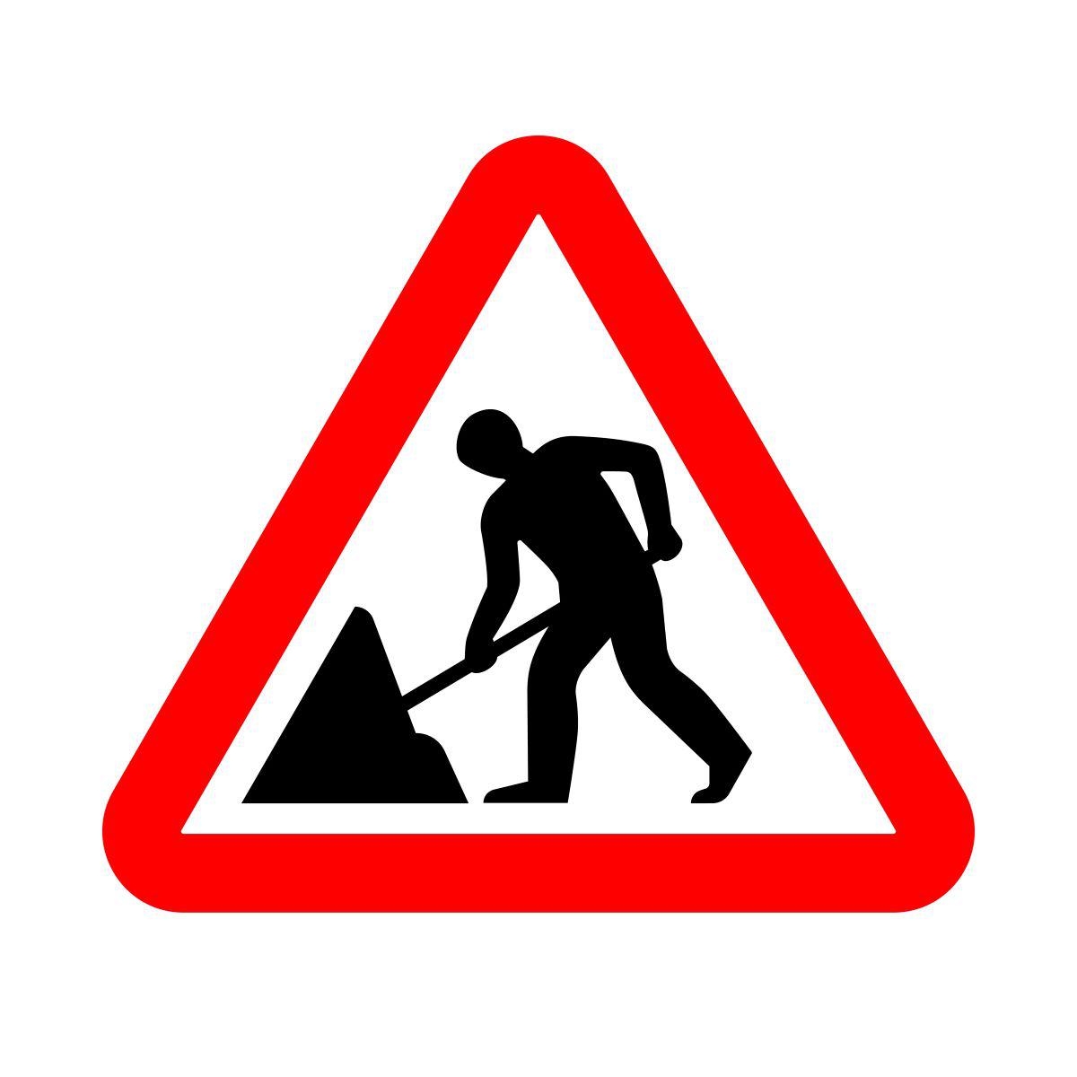 Road works roadworks sign sml