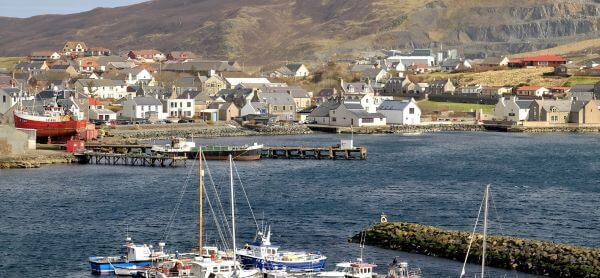 View of Scalloway waterfront