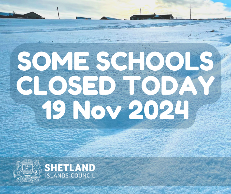 Banner saying - Some Schools Closed today 19th November 2024