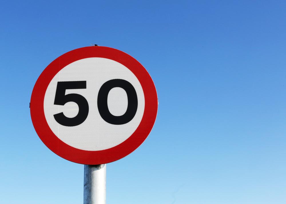 Speed limit sign 50mph