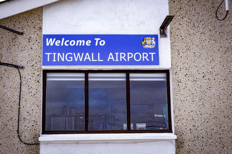 Terminal sign - Welcome to Tingwall Airport