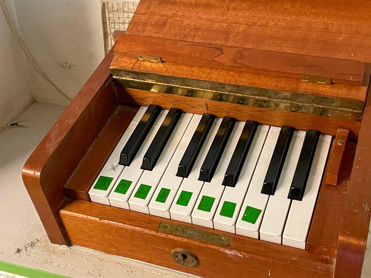 The small keyboard in the clock tower of Lerwick Town Hall