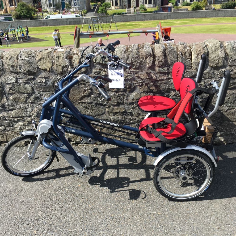 One of the new electrically-assisted two-seater bikes that has been in use this summer.  Photo: SIC