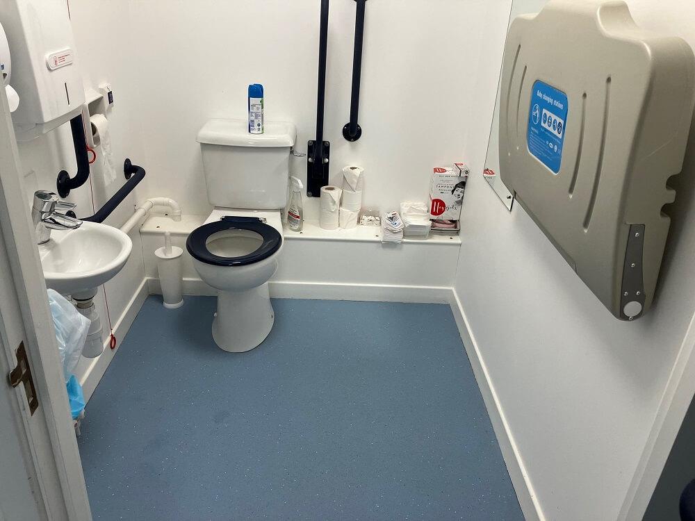 First Floor – Partly Accessible toilet with baby changing