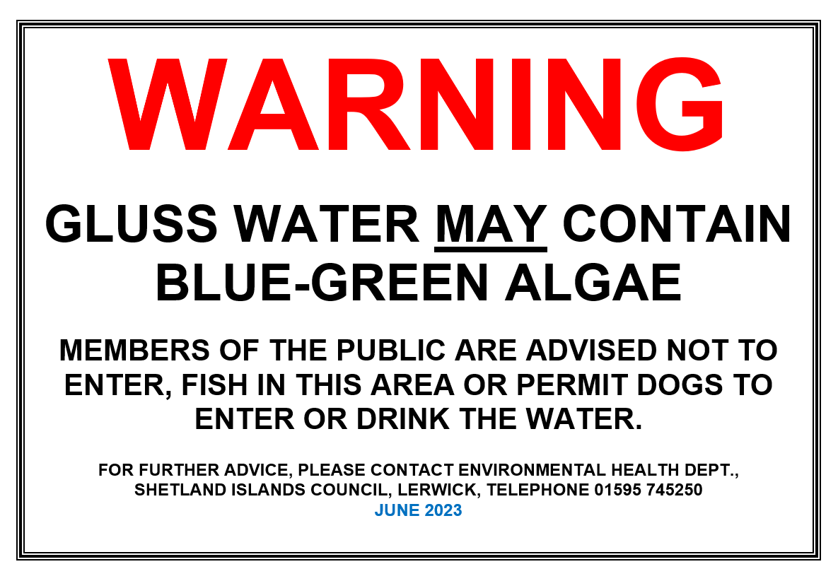 Warning blue green alge - gluss water