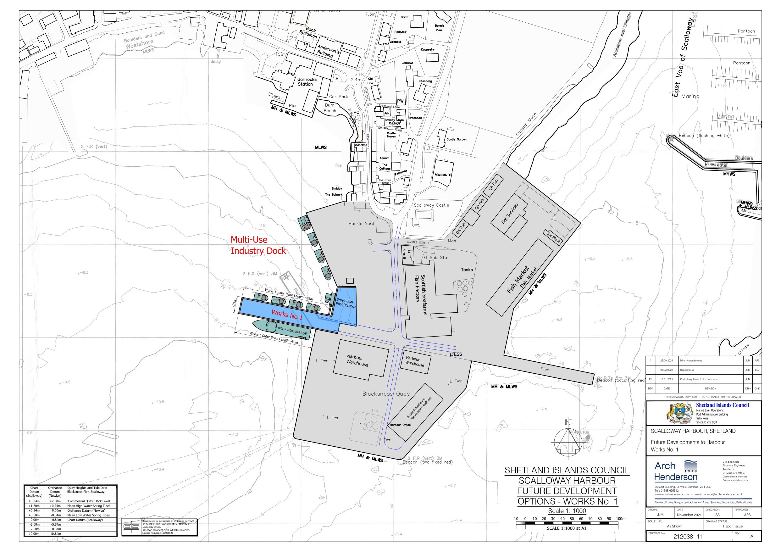 Option One: Alter orientation of West Quay, small increase in size.