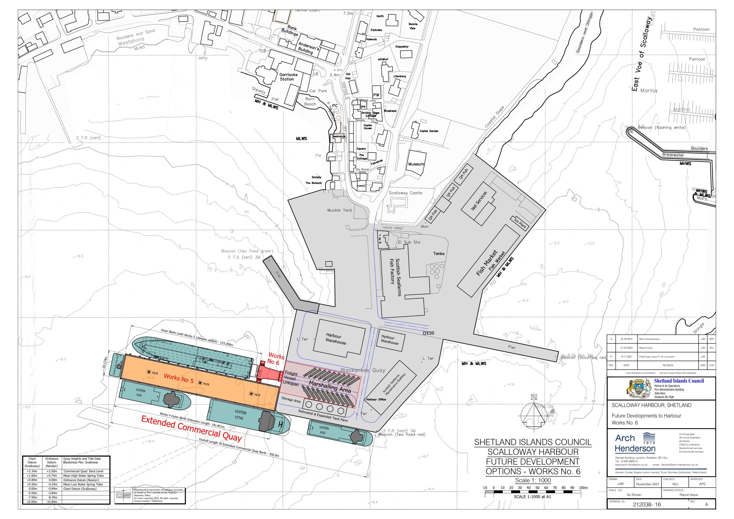 Option Six:  Extension of Commercial Quay and Freight Linkspan