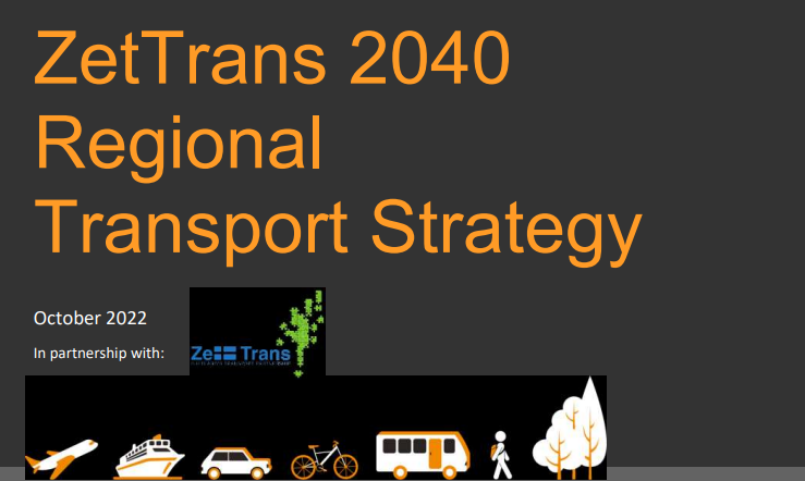 Screenshot of Zettrans 2040 regional transport  strategy