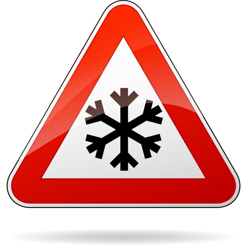 Road sign snow warning 1